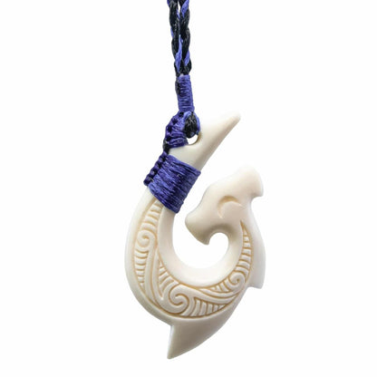 Hawaiian Stylized Hammerhead Fish Hook Necklace - Earthbound Pacific