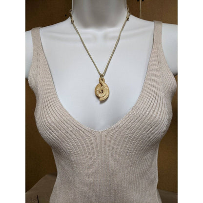 Maori Stylized Koru Infinity Love and Friendship Aged Bone Necklace - Earthbound Pacific