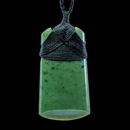 Natural Nephrite Jade (aka greenstone in New Zealand) Stylized Maori Adze Toki Necklace 50 mm. - Earthbound Pacific