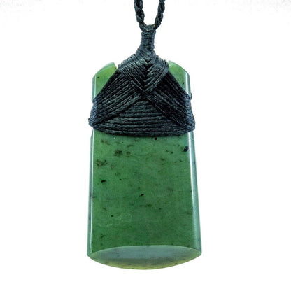 Natural Nephrite Jade (aka greenstone in New Zealand) Stylized Maori Adze Toki Necklace 50 mm. - Earthbound Pacific