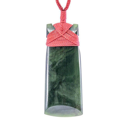 Natural Nephrite Jade (AKA Greenstone in New Zealand) Stylized Maori Adze Toki Necklace 60mm - Earthbound Pacific