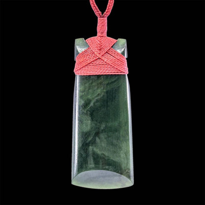 Natural Nephrite Jade (AKA Greenstone in New Zealand) Stylized Maori Adze Toki Necklace 60mm - Earthbound Pacific