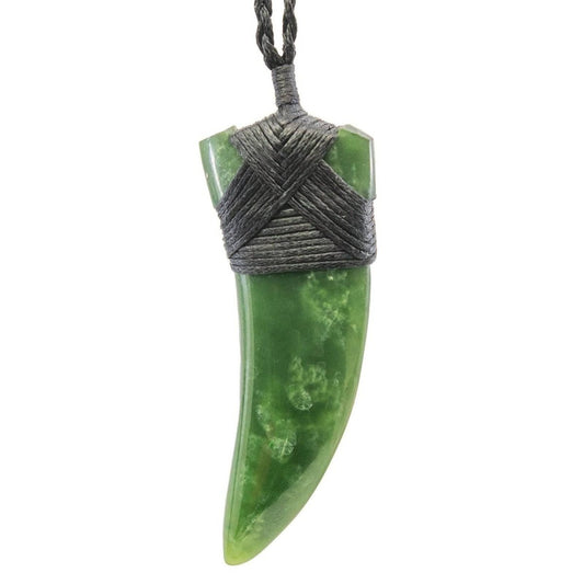 Nephrite Jade Greenstone Toki Tooth Style Necklace - Earthbound Pacific
