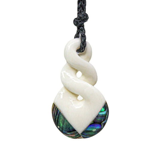 New Zealand Inspired Double Infinity Loop Twist Necklace with Paua Shell - Earthbound Pacific
