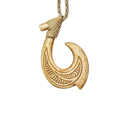 New Zealand Maori Hawaiian Stylized Fish Hook Necklace - Earthbound Pacific