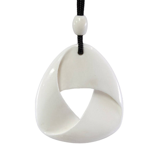 New Zealand Maori Inspired Carved Bone Mobius Strip Necklace - Earthbound Pacific