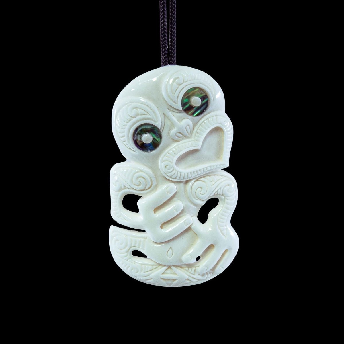 New Zealand Maori Inspired Hand Carved Bone Tiki Necklace - Earthbound Pacific