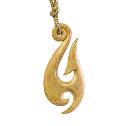 New Zealand Maori Inspired Hei Matau Aged Fish Hook Necklace - Earthbound Pacific