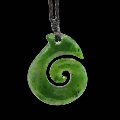 New Zealand Maori Inspired Nephrite Jade Fish Hook Necklace - Earthbound Pacific