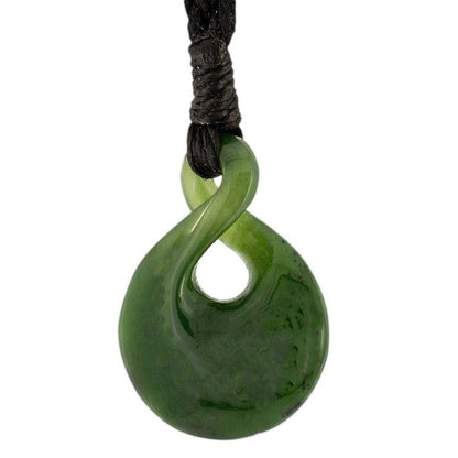 New Zealand Maori Inspired Nephrite Jade Petite Infinity Symbol Necklace - Earthbound Pacific