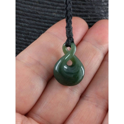 New Zealand Maori Inspired Nephrite Jade Petite Infinity Symbol Necklace - Earthbound Pacific