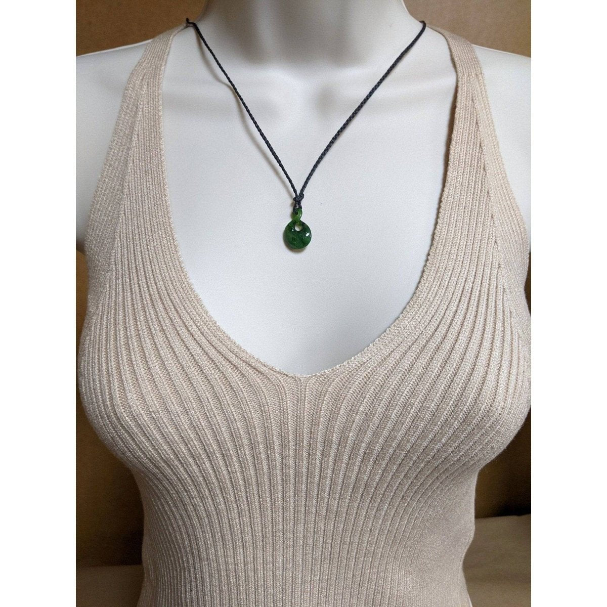 New Zealand Maori Inspired Nephrite Jade Petite Infinity Symbol Necklace - Earthbound Pacific