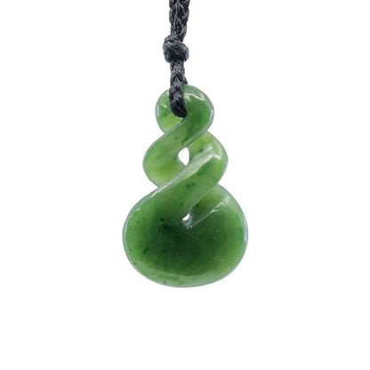 New Zealand Maori Inspired Nephrite Jade Stylized Double Twist Pikorua - - Earthbound Pacific