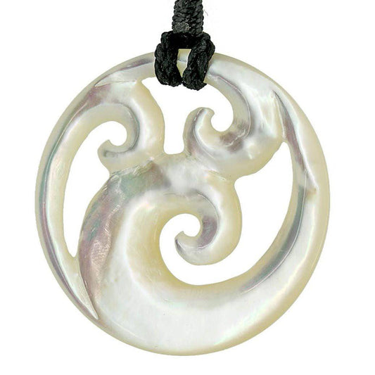 New Zealand Maori Inspired Pacific Pearl Triple Koru Necklace - Earthbound Pacific
