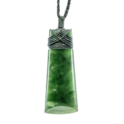 New Zealand Maori Nephrite Greenstone Jade Toki Adze Strength Necklace - Earthbound Pacific