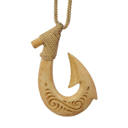 New Zealand Maori Stylized Hei Matau Fish Hook Necklace - Earthbound Pacific