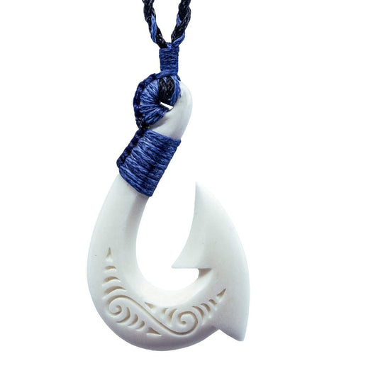 Stylized Maori Hawaiian Color Binding Fish hook Necklace - Earthbound Pacific